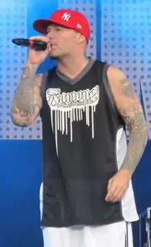 Fred Durst performing with Limp Bizkit at Sonisphere 2011