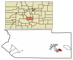 Location of the City of Florence in Fremont County, Colorado.