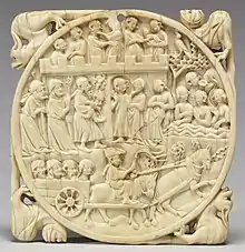 Walters 71170, a more common ivory mirror case with a Fountain of Youth