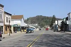 Looking north in downtown Friendship on WIS 13