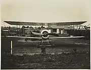 Front View of Basil Watson's Biplane, rear lawn, Follacleugh, Elsternwick, 1916.