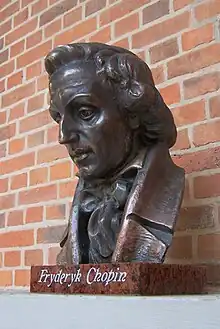 Bust of Fryderyk Chopin in the Polish Baltic Philharmonic in Gdańsk