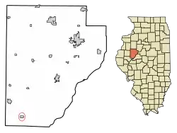 Location of Liverpool in Fulton County, Illinois.