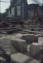 The castle foundations in 1976