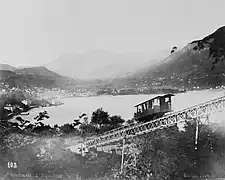 Lake Lugano and the funicular (ca. 1880)