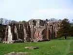 The abbey viewed from the south-east including the reredorter