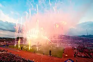 Fireworks at the opening ceremony.