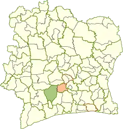 Location of Gôh Region in Ivory Coast