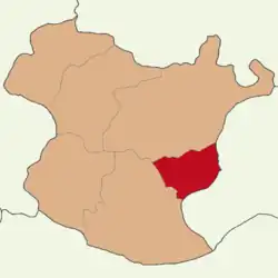 Map showing Köse District in Gümüşhane Province