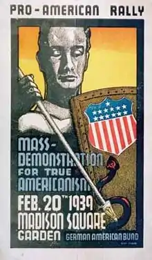 Poster for German-American Bund rally at Madison Square Garden (1939)