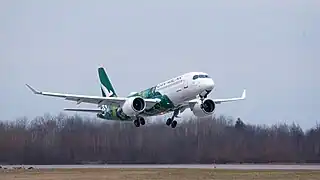 An Airbus A220 in Minyma Kutjara Tjukurpa art livery as part of the Qantas flying art series