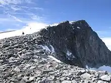 The upper portion of Galdhøpiggen in Norway.