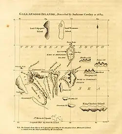 Image 35The chart of the Galápagos published by the English pirate William Ambrosia Cowley in 1684, the source of many of the islands' English names (from Galápagos Islands)