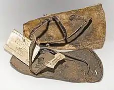 Pair of sandals (Sakalava people). It was exhibited at the World Exhibition in Paris in 1900 MHNT