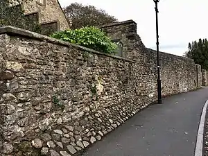 The side wall of St Cross