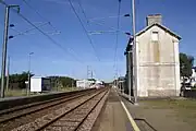 Station platforms and old passenger building.