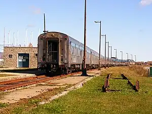 A Via Rail train parked at Gaspé Station