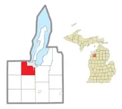 Location within Grand Traverse County