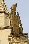 Low-angle gargoyle shot depicting a fantastic animal