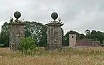 Pair of Gate Piers 210 Metres Due South of Church Tower