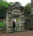 Gateway with attached Plinth Wall and Ironwork Screen forming South Side of South Court at Wentworth Woodhouse