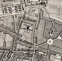 Location of the rue du Faubourg-Poissonnière gasometer in 1837.