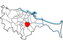 Location of Śródmieście within Gdańsk