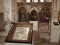 Icon of St. George in front of the iconostasis