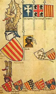 Gelre Armorial, Folio 62r, 14th century