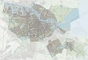 Topographic map of Amsterdam