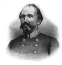 Old picture of an American Civil War general with long goatee and receding hairline