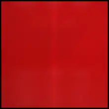 Two blocks of darker red separated by a line of lighter red with a black border