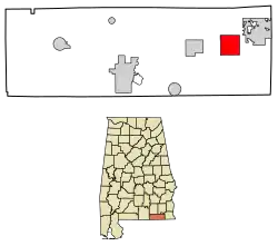 Location of Slocomb in Geneva County, Alabama