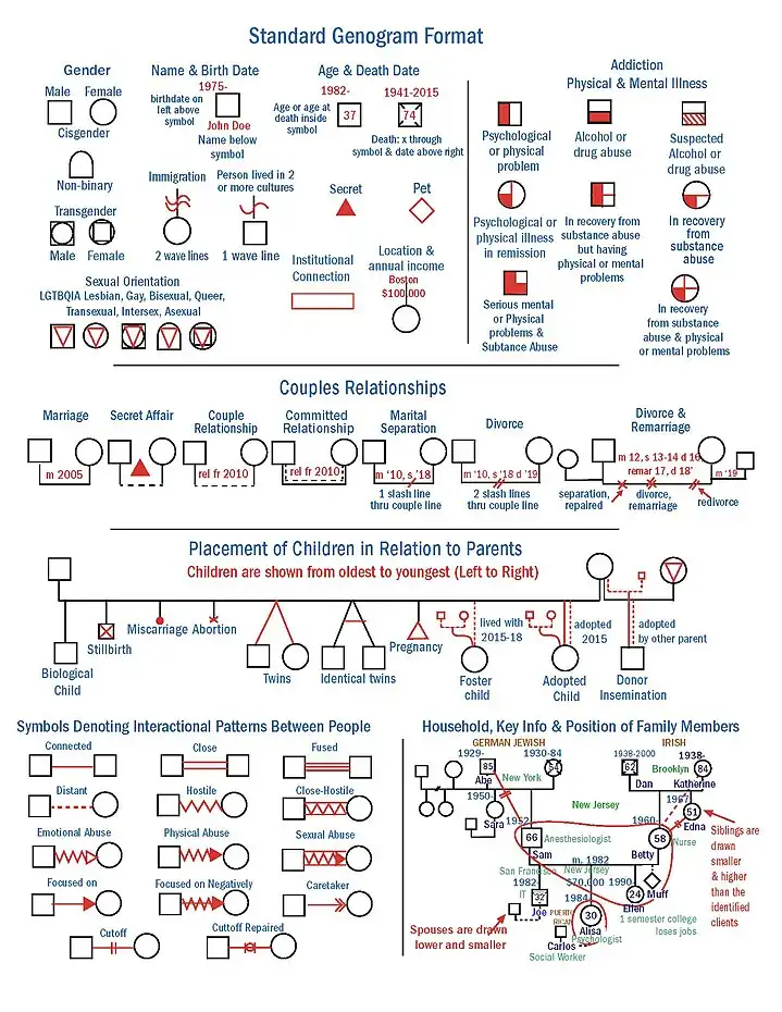 Basic genogram symbols