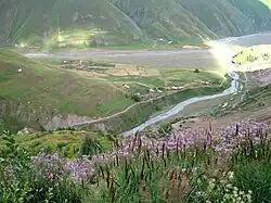 Village of Shevardeni (top right)