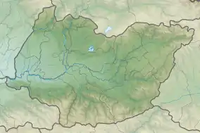 Map showing the location of Okatse Canyon Natural Monument