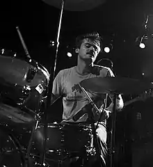 Fuchs performing live on drums