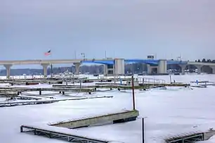 Bayview bridge, as seen from the marina