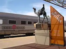 A Commonwealth Railways Stainless Steel Carriage pictured at Alice Springs