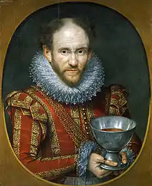 Tom Durie, Anne of Denmark's fool, 1614, oil on panel, National Galleries of Scotland