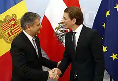 Image 18Foreign Minister of Andorra Gilbert Saboya meeting Austrian foreign minister Sebastian Kurz at the Committee of Ministers of the Council of Europe in 2014 (from Andorra)