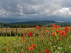 The view of Gillies Hill, Scotland, taken from beneath Stirling Castle