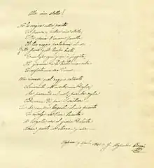 1841 poem by Girolamo Alessandro Biaggi