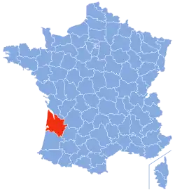 Location of Gironde in France