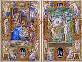 Farnese Hours, an example of a Renaissance illuminated page; by Giulio Clovio; 1537–1546; illumination on parchment; height: 17.1 cm, width: 11.1 cm; Morgan Library & Museum (New York City)