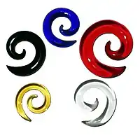 Ear spirals made out of glass