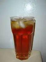 A glass of iced tea