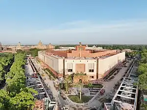 Lok Sabha, the meeting place of the members.