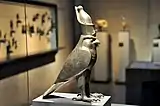 God Horus as a falcon wearing the Double Crown of Egypt. 27th dynasty. State Museum of Egyptian Art, Munich