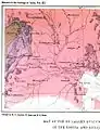 Golconda diamond mines map (left) with locations of mines